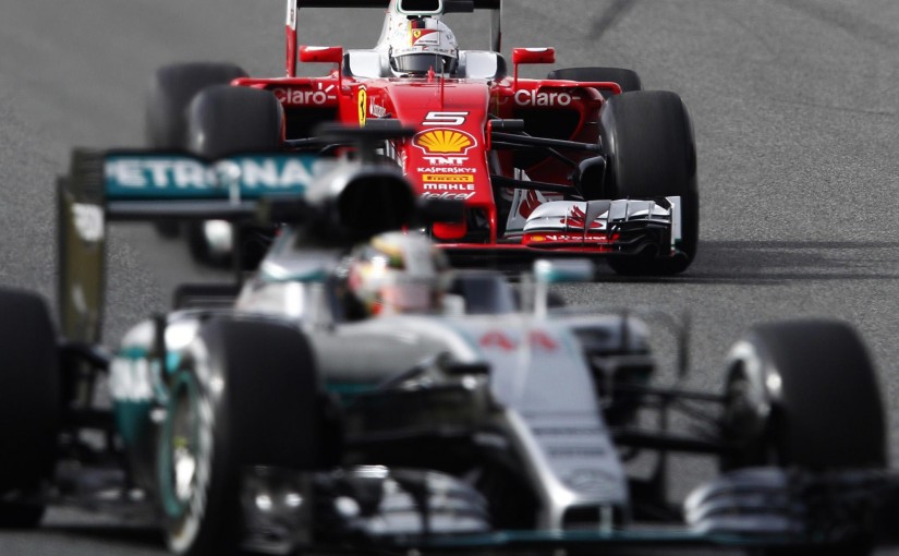 Hamilton, Mercedes & Vettel, Ferrari