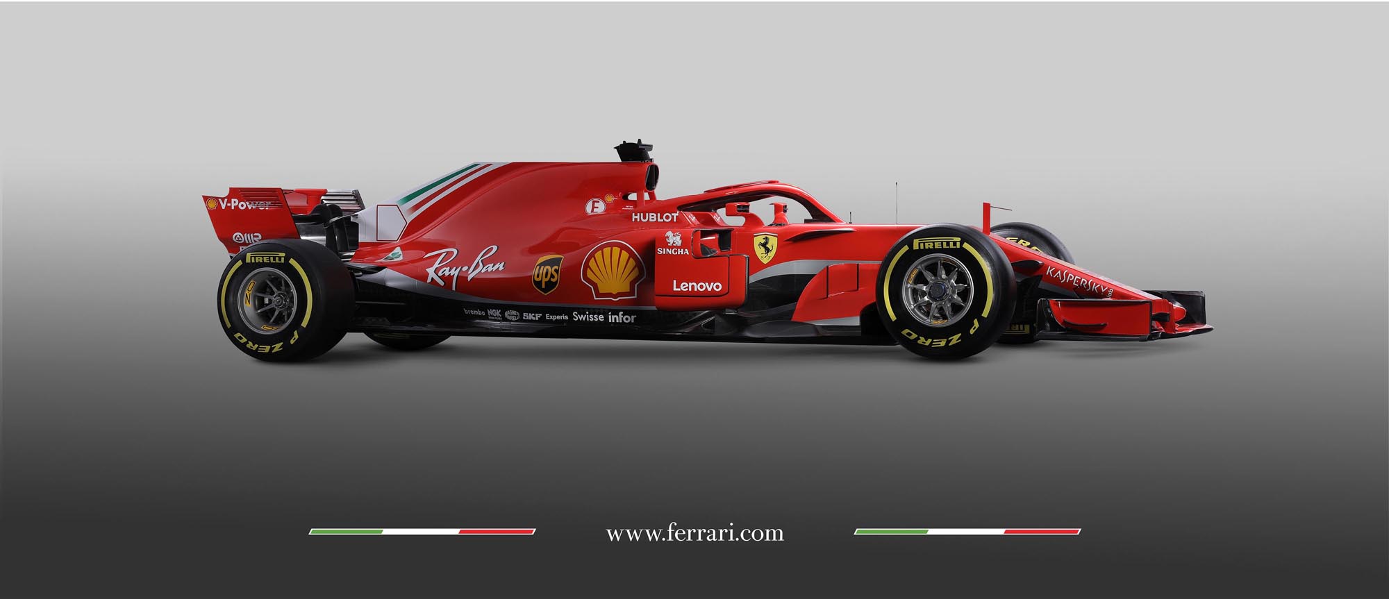 En vacker helröd Scuderia Ferrari SF71H